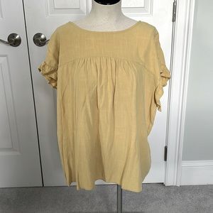 Short sleeve linenblend (washable & soft) shirt